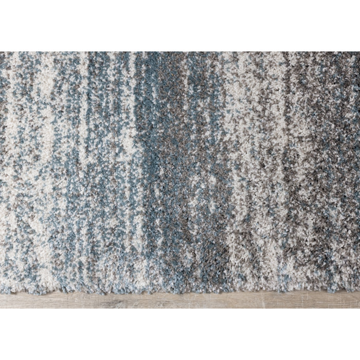 Mercury Row® Smoak Performance Gray/Blue/Cream Rug & Reviews Wayfair